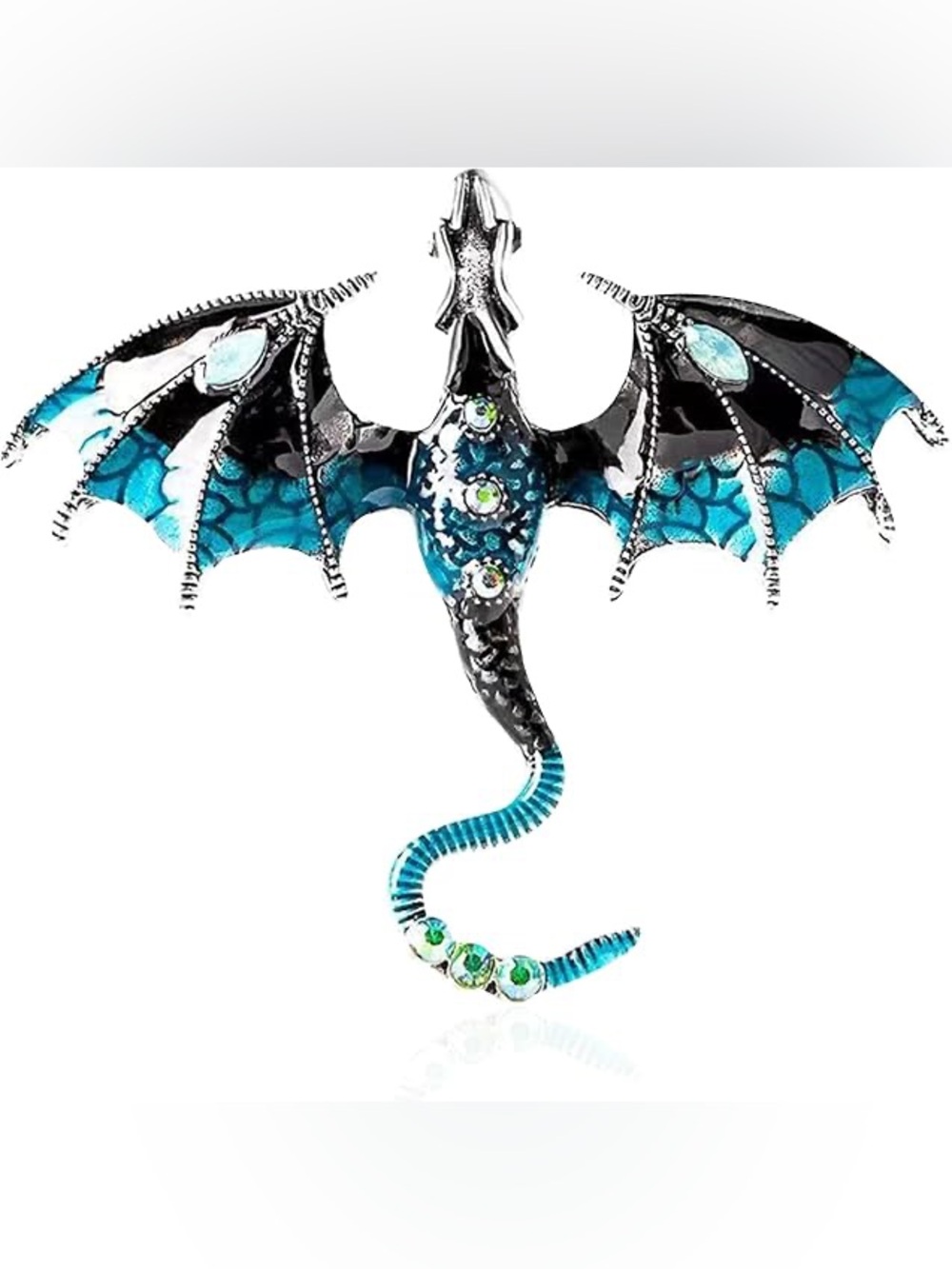 Fabulous Dragon 🐉 Brooch & Pendant (Turquoise & Black)